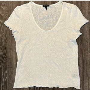 Rag & Bone Gemma White Cotton Jacquard T-Shirt